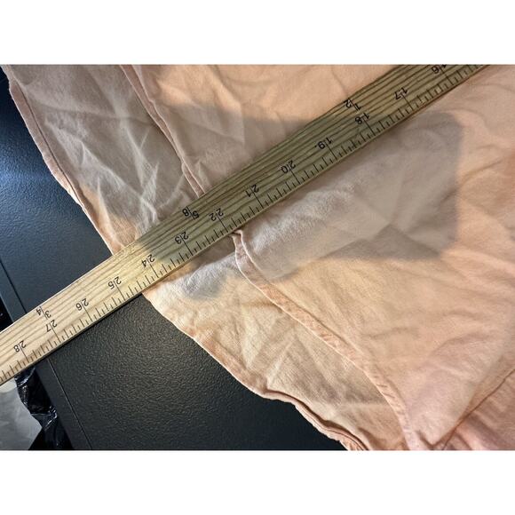 Ann Taylor Large Women Linen Blend Split Neck Shirt Short Sleeve Orange 29-12v - Picture 5 of 7